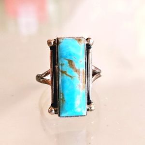 Vintage Sterling Silver Native American Royston Turquoise Ring